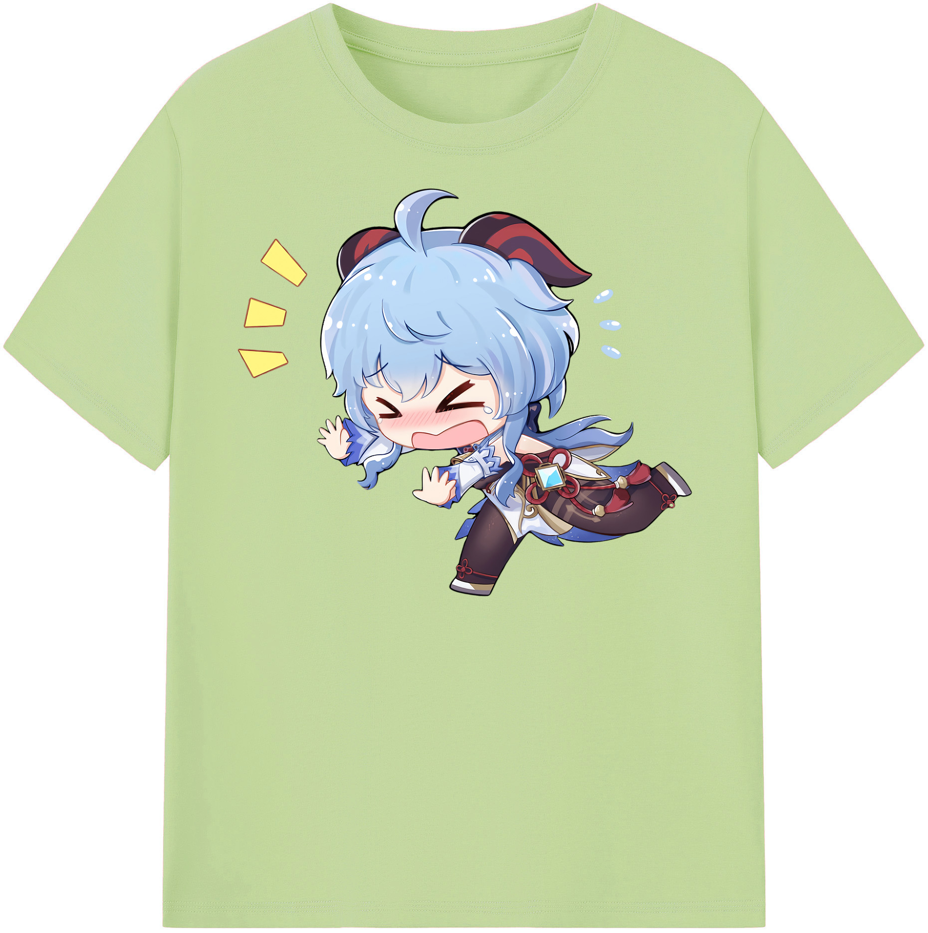 げんし神 甘雨 かんう genshin Ganyu 綿100％半袖Tシャツ（フロントプリント）